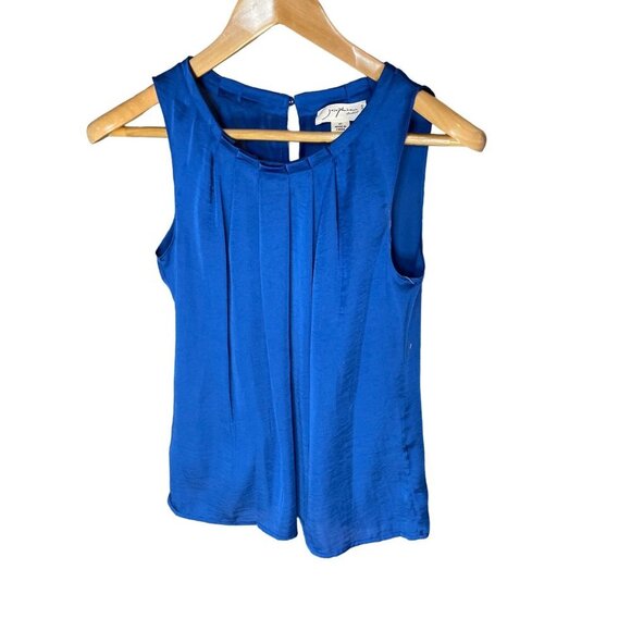 Josephine Studio NWT Blue Sleeveless Pleated Blouse Sz M - Picture 1 of 6